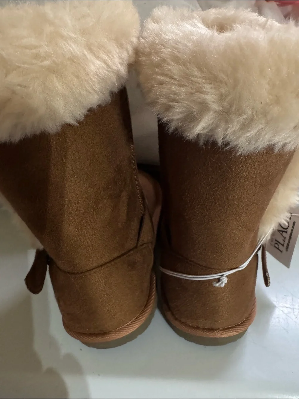 The Children's Place Sz 5 Girls' Brown Faux-Suede Shearling Winter Boots NWT😊😊